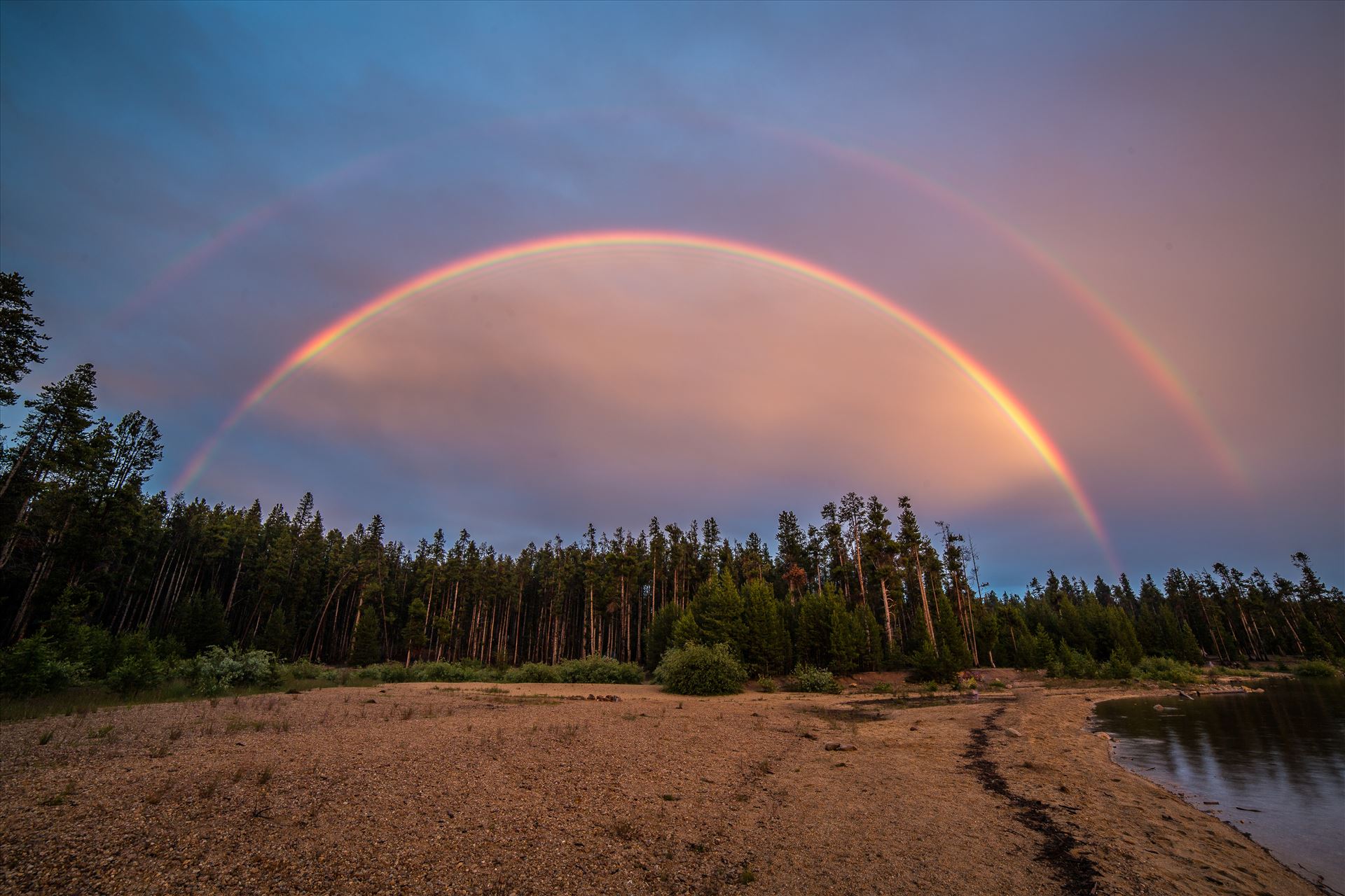 Double Rainbow at Turquoise Lake A rare double Rainbow at Turqouise Lake , Colorado. by Scott Smith Photos