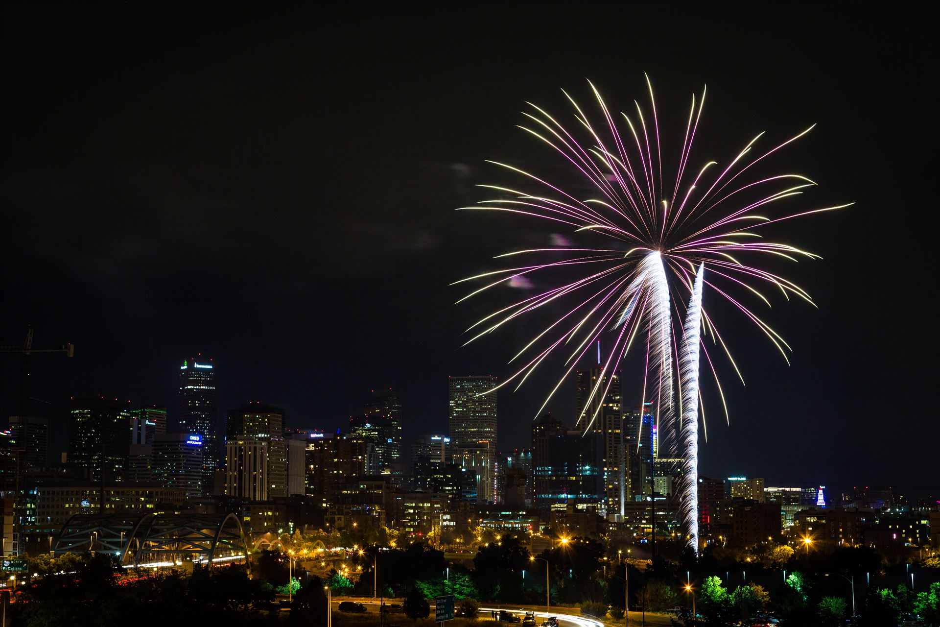 Elitch's Fireworks 2016 - 5 Fireworks from Elitch Gardens, taken near Speer and Zuni in Denver, Colorado. by Scott Smith Photos