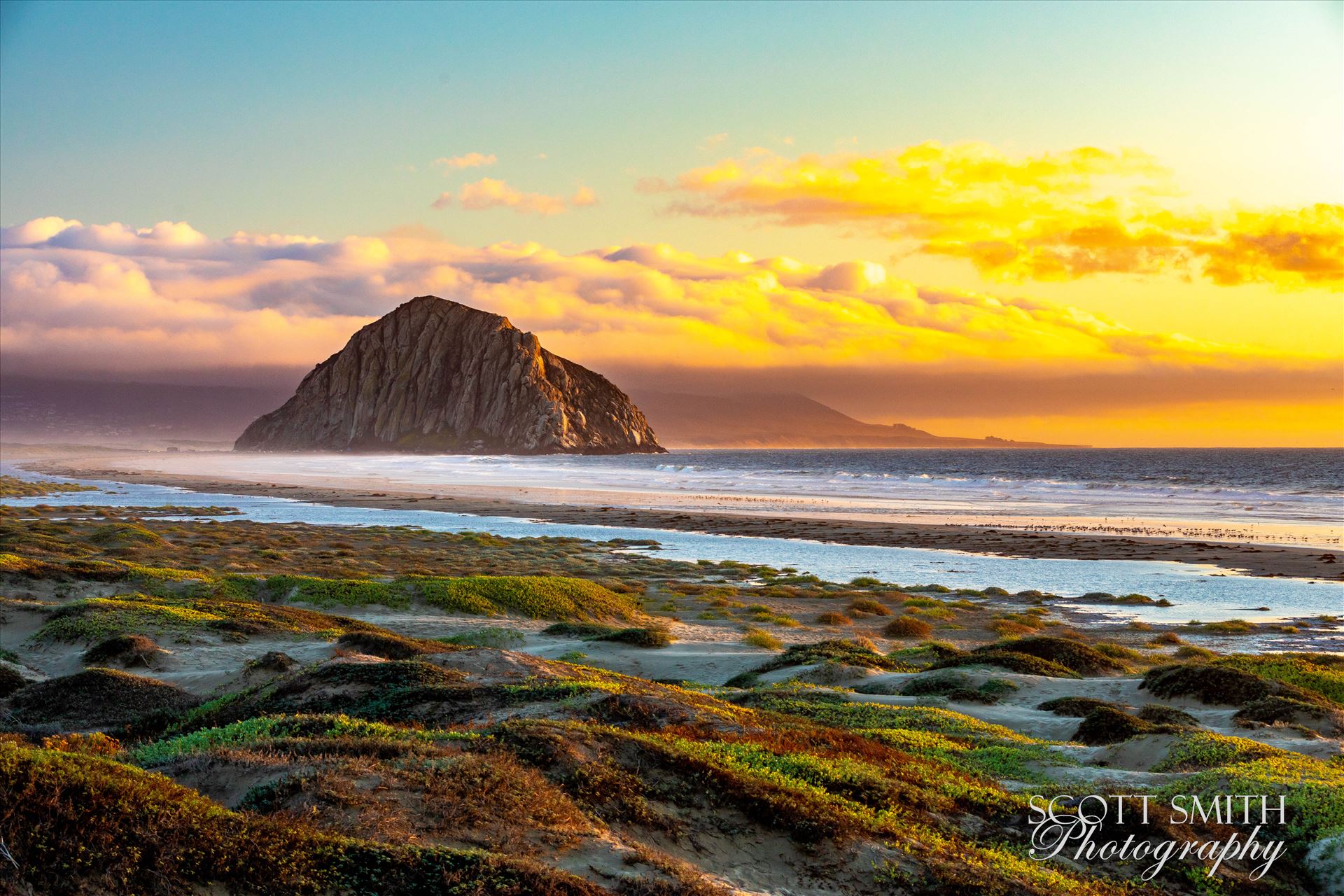 Morro Bay at Sunset Morro Rock, in Morro Bay at sunset. by Scott Smith Photos