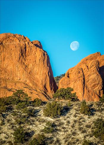 Moon Setting between the Gods by Scott Smith Photos