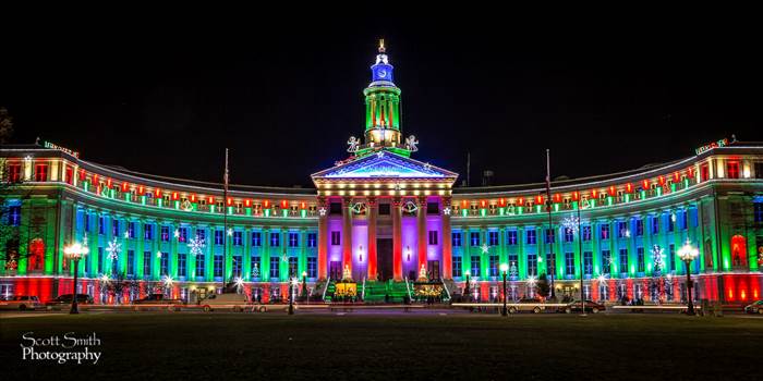 Denver County Courthouse at Christmas 2 by Scott Smith Photos