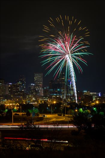 Elitch\u0027s Fireworks 2016 - 7 - Fireworks from Elitch Gardens, taken near Speer and Zuni in Denver, Colorado.