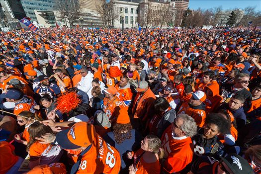 Broncos Fans 1 - The best fans in the world descend on Civic Center Park in Denver Colorado for the Broncos Superbowl victory celebration.