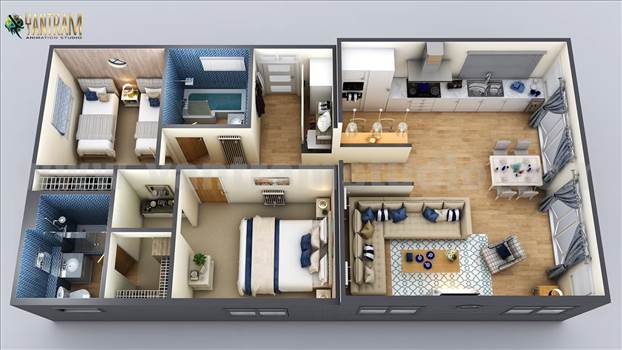 3D-Floor-Plan-Rendaring-small -Home-in-Meridian-Idaho.jpg by Yantramarchitecturaldesignstudio