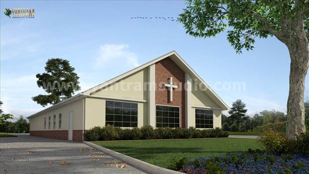 Small Church Architectural Building of Exterior Rendering Services by Architectural visualisation studio, Africa - Egypt.jpg by Yantramarchitecturaldesignstudio