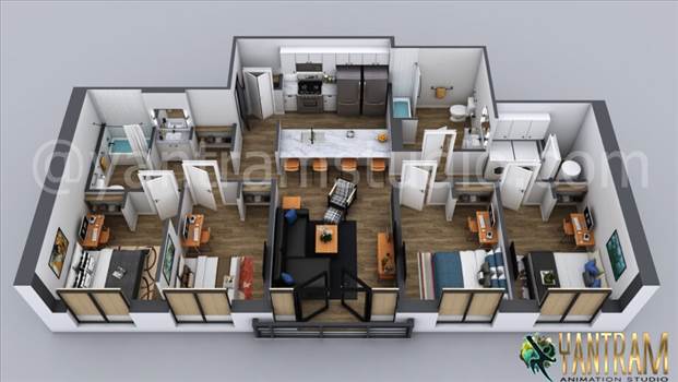3D-Floor-Plan-Design-of-Gorgeous-Residential-Apartment-in-Houston,-Texas-By-Yantram-3D-Architectural-Rendering-Company.jpg by Yantramarchitecturaldesignstudio