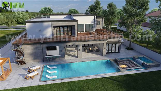 3d-exterior-walkthrough-home-with-pool-view-rendering.jpg by Yantramarchitecturaldesignstudio