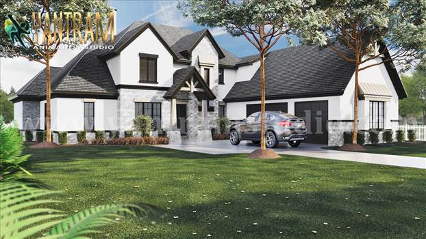 modern Residential 3d exterior house designs by 3d rendering services.jpg by Yantramarchitecturaldesignstudio