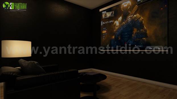 Making An Affordable Game Room Design by Yantram architectural rendering companies Vancouver, Canada by Yantramarchitecturaldesignstudio