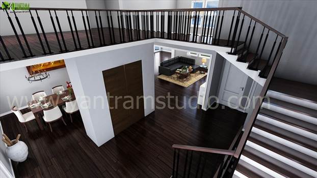 Living Room Interior Stairs Design View by Yantramarchitecturaldesignstudio