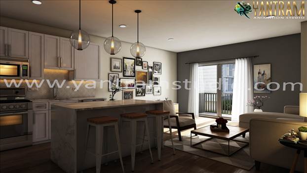 Living room -Kitchen idea of  Interior Design Firms by architectural design studio.jpg by Yantramarchitecturaldesignstudio