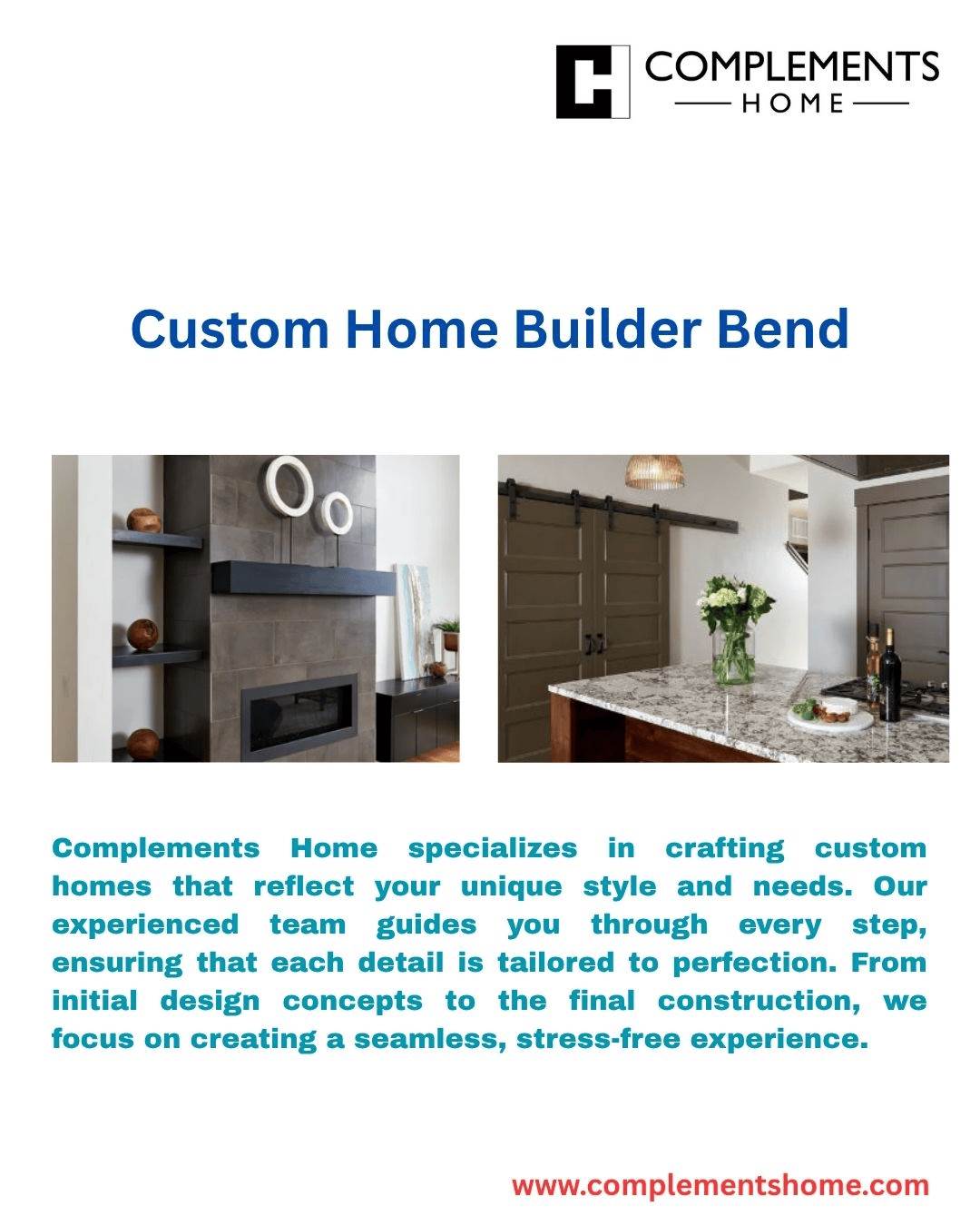 custom home builder bend Complements Home specializes in crafting custom homes that reflect your unique style and needs. Our experienced team guides you through every step, ensuring that each detail is tailored to perfection. visit: https://www.complementshome.com/custom-homes by Complementshome
