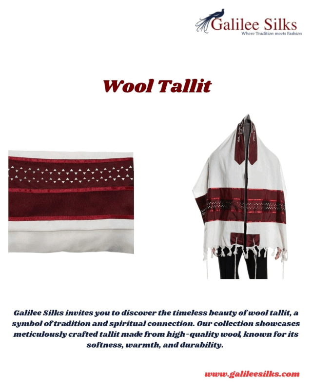 wool tallit Galilee Silks invites you to discover the timeless beauty of wool tallit, a symbol of tradition and spiritual connection. For more visit: https://www.galileesilks.com/collections/all/wool-tallit by Galileesilks
