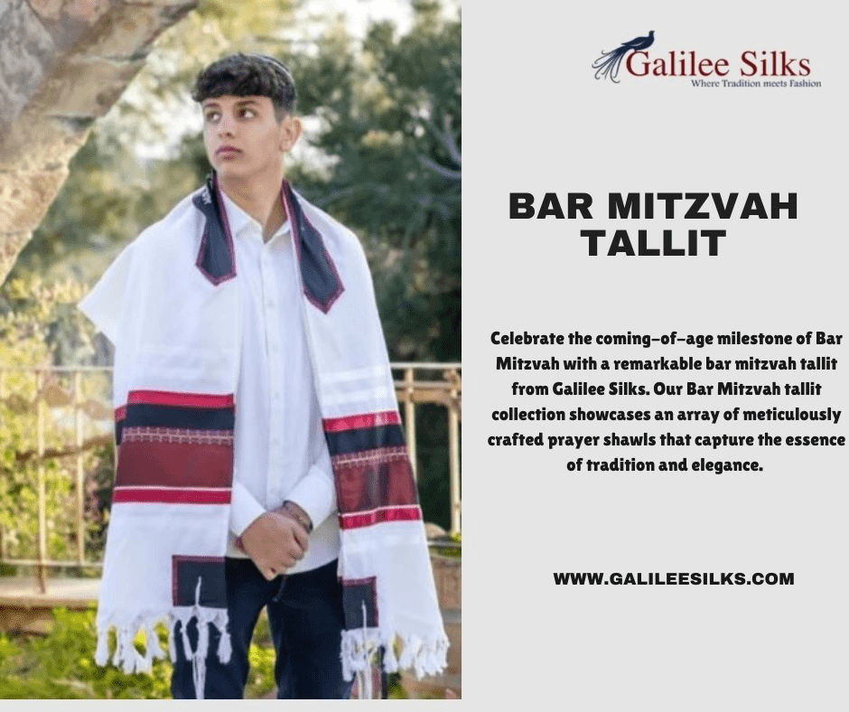 bar mitzvah tallit Celebrate the coming-of-age milestone of Bar Mitzvah with a remarkable bar mitzvah tallit from Galilee Silks. For more visit: https://www.galileesilks.com/collections/bar-mitzvah-tallit by Galileesilks