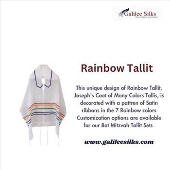 rainbow tallit by Galileesilks