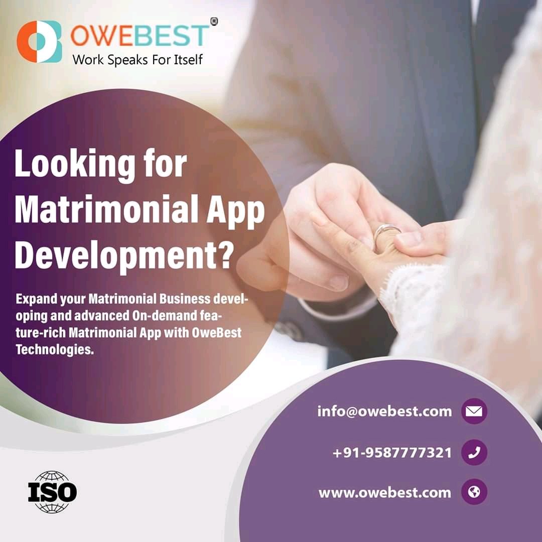 Matrimonial app development.jpg We provide our clients with a highly functional PHP matrimonial script and portal. By developing a well-versed matrimonial software with impressive features like the matrimonial portal, user Panel with other business-friendly solutions with a motive is to by owebest
