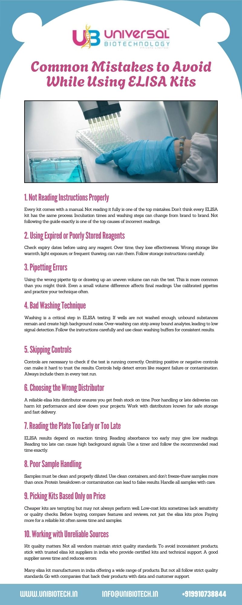 Common Mistakes to Avoid While Using ELISA Kits.jpg Read about Common Mistakes to Avoid While Using ELISA Kits in the given infographic and get more information at: https://www.unibiotech.in. by Unibiotech