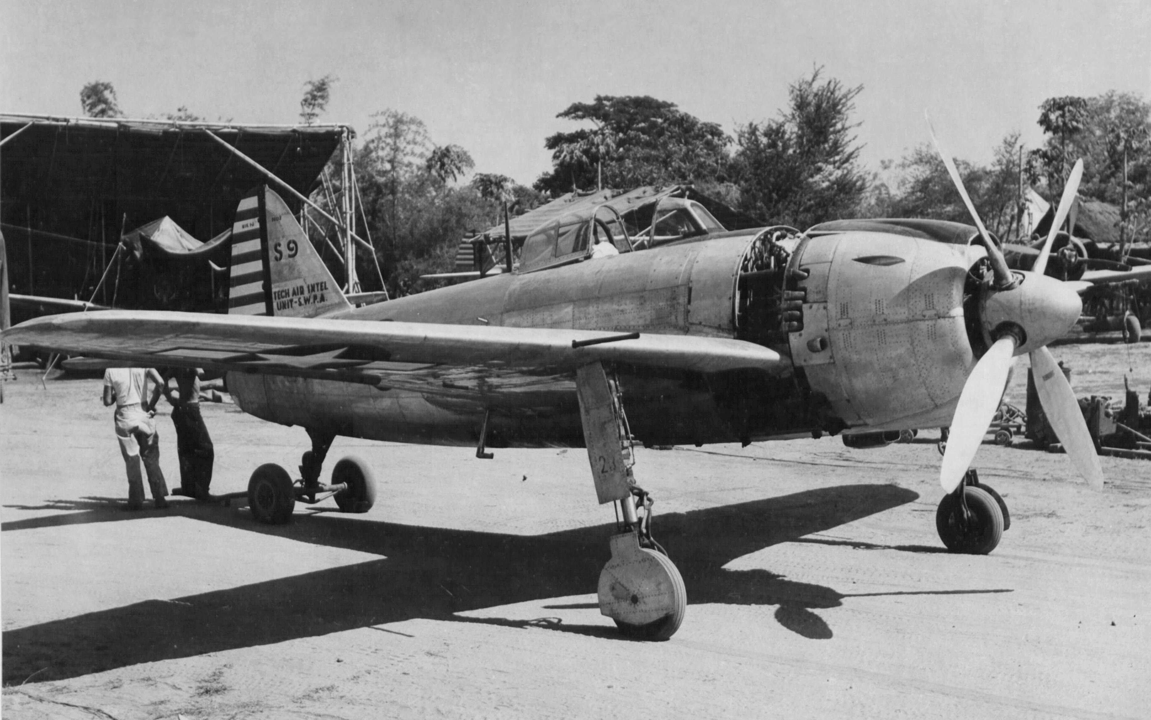 Kawanishi N1K-J Shiden (Violet Lightning), at Clark Airfield, Luzon, Philippines, 1945.jpg  by viperchief