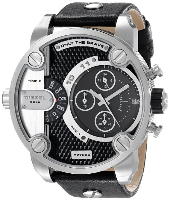 Diesel Little Daddy Chronograph Dual Time Black Dial DZ7256 Mens Watch.jpg  by orientwatches
