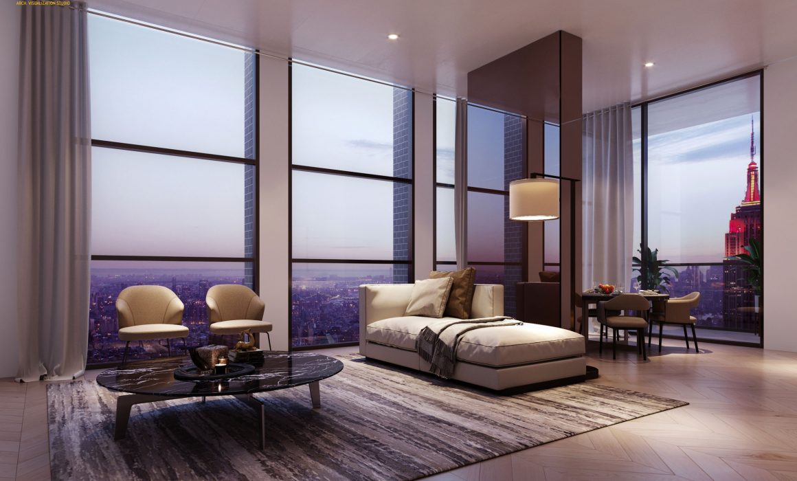 EveningScene-3D-Rendering-of-Living-Room-in-a-high-rise-tower-Chicago-1160x700.jpg  by ArchitectureVisualization