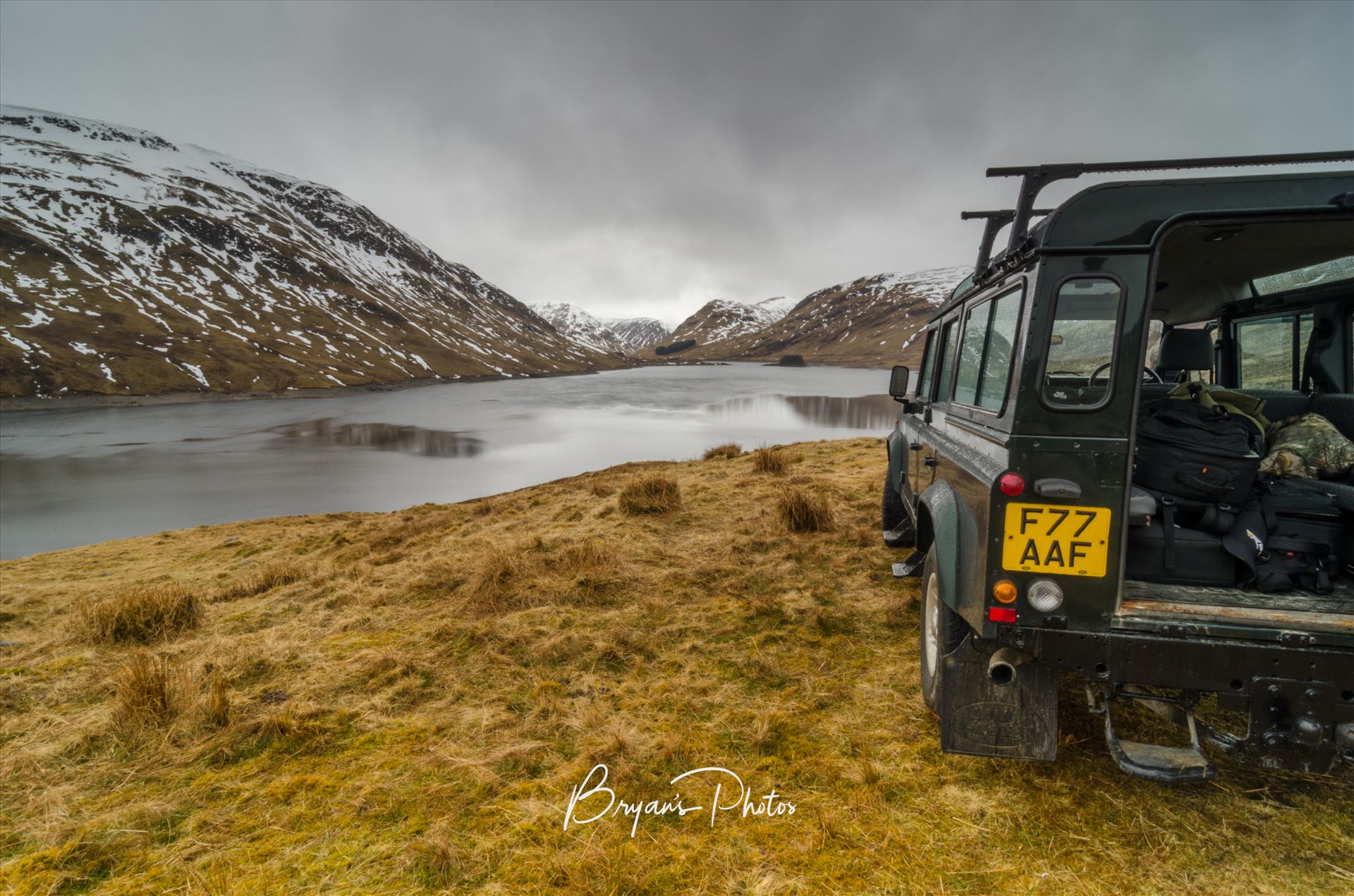 Glen Lyon Reservoir A photograph of the Glen Lyon Reservoir and the Land rover that took me there. by Bryans Photos
