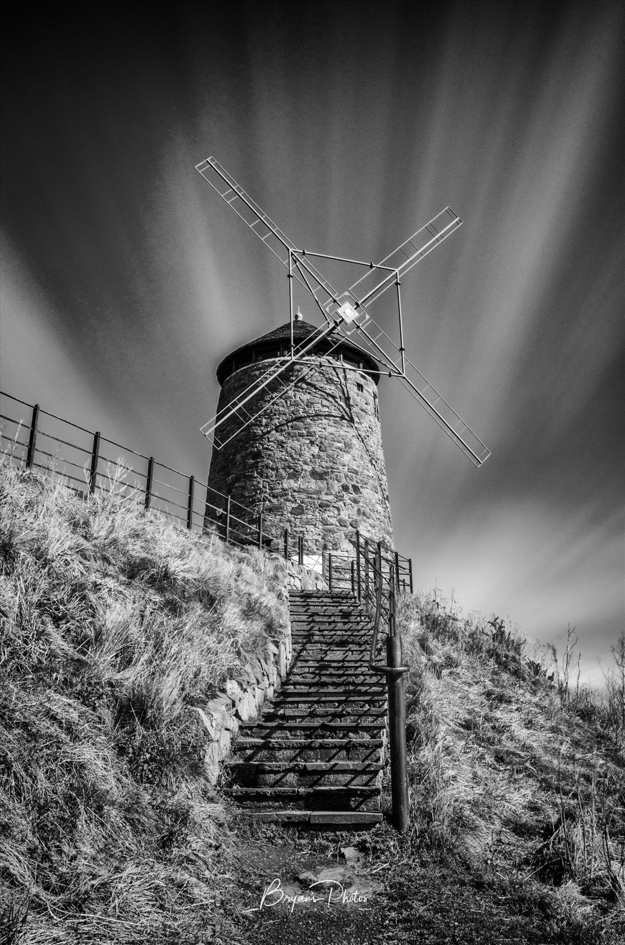 Windmill at St Monans A black and white long exposure photograph of the windmill at St Monans on the Fife coast. by Bryans Photos