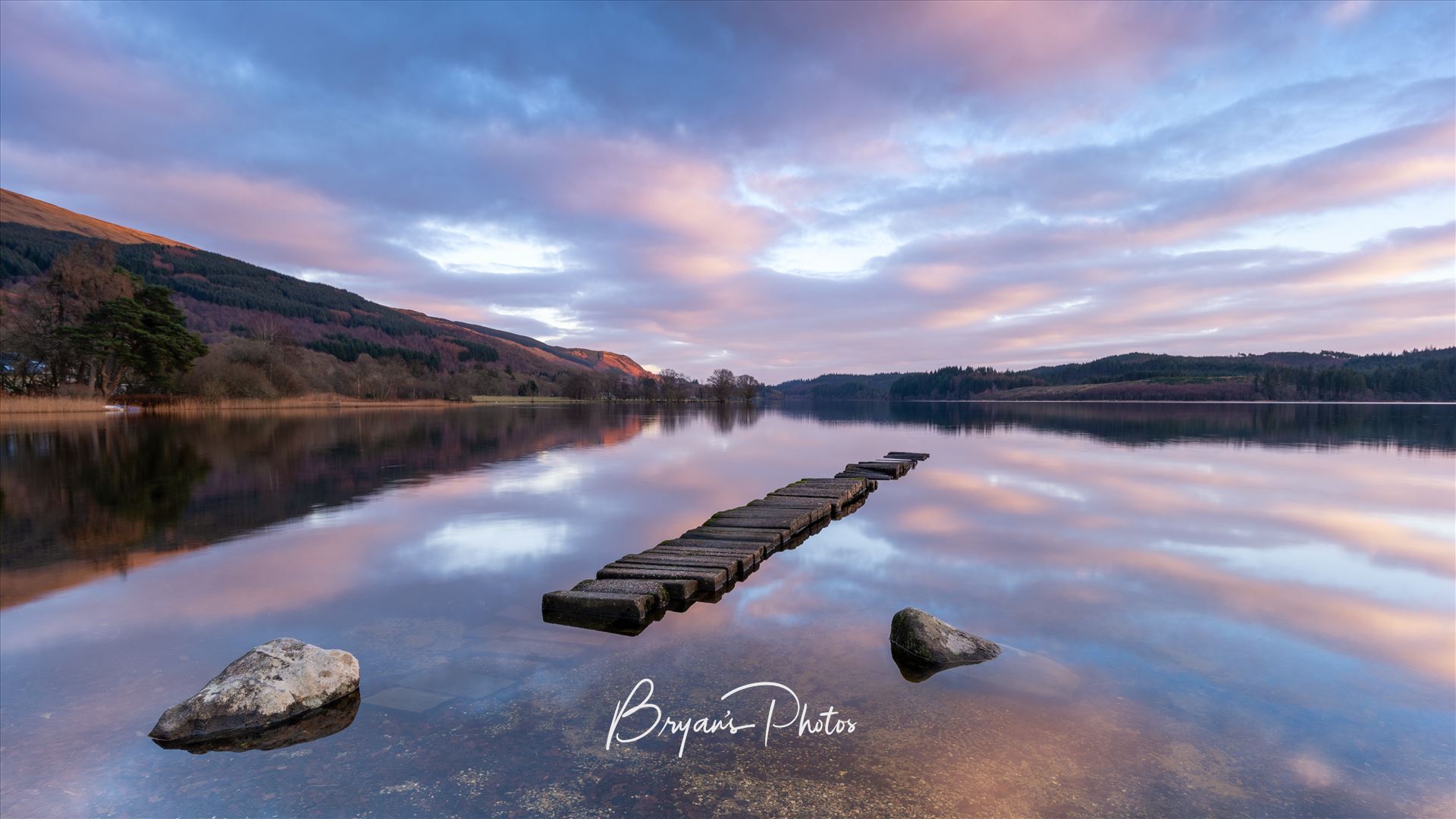 Winter at Loch Ard. A photograph of the disused jetty at Loch Ard. by Bryans Photos