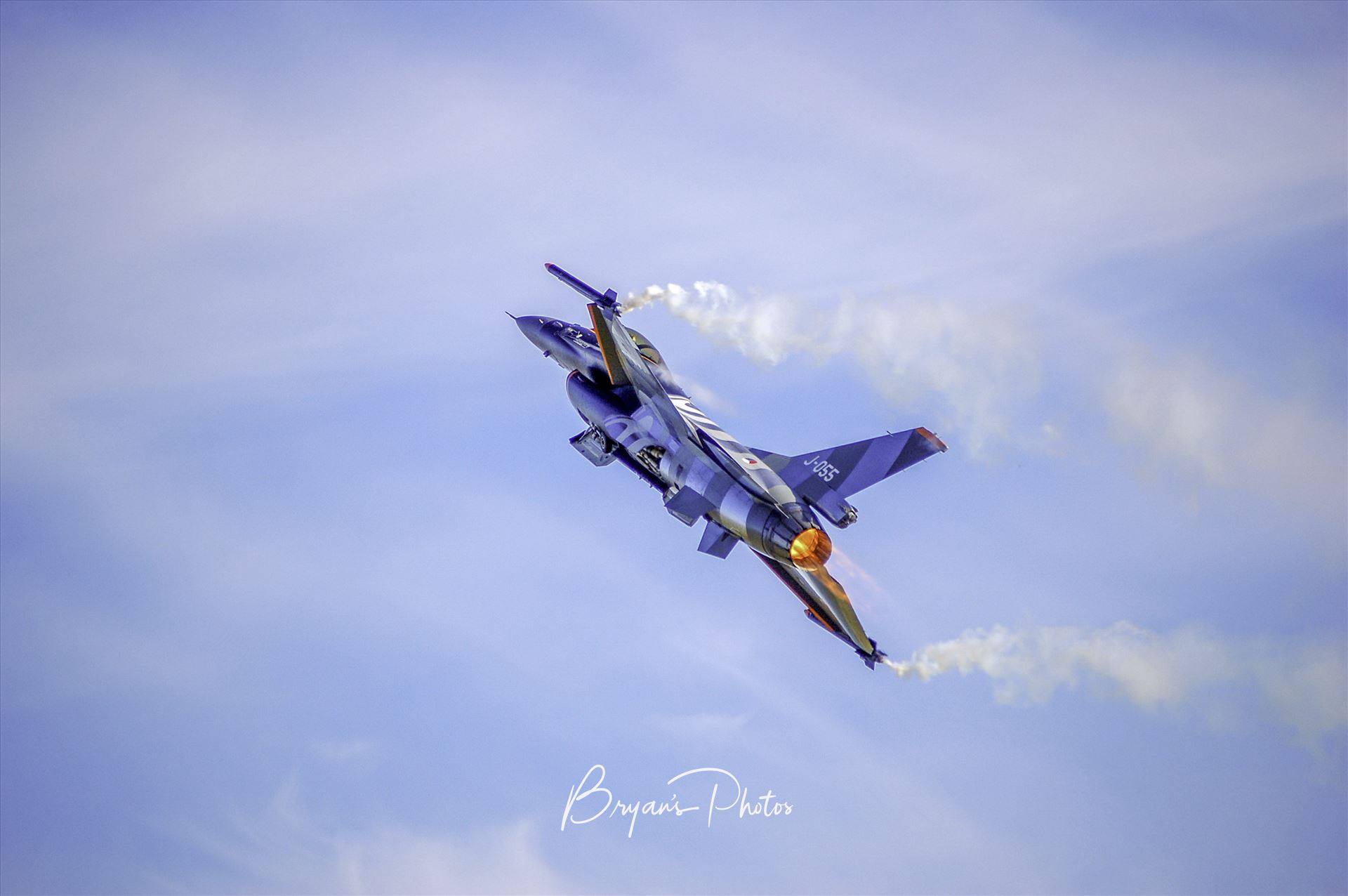Afterburner Photo of a dutch F16 displaying at air show by Bryans Photos