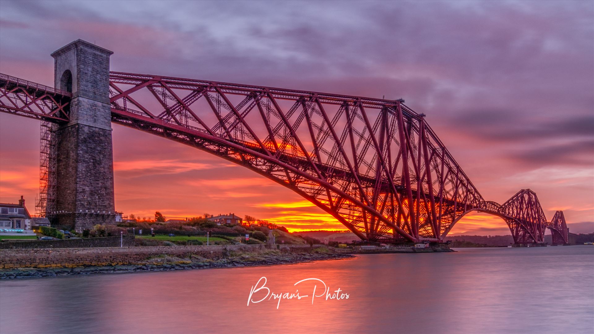 Rail Bridge Sunrise A photograph of the Forth Rail Bridge taken at Sunrise from North Queensferry. by Bryans Photos