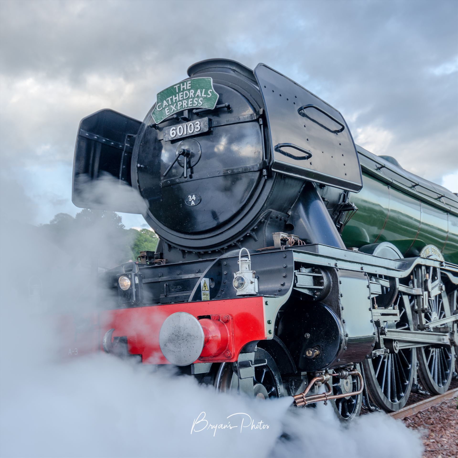 Steamed Up A photograph of the world famous Flying Scotsman taken as it builds up steam. Not suitable for canvas wrap. by Bryans Photos