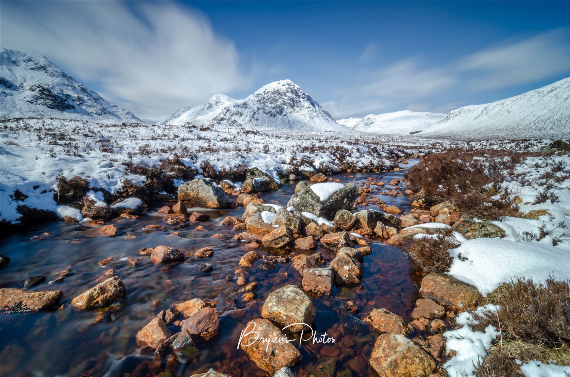 Glen Etive A long exposure photograph of Glen Etive in the Scottish Highlands. by Bryans Photos