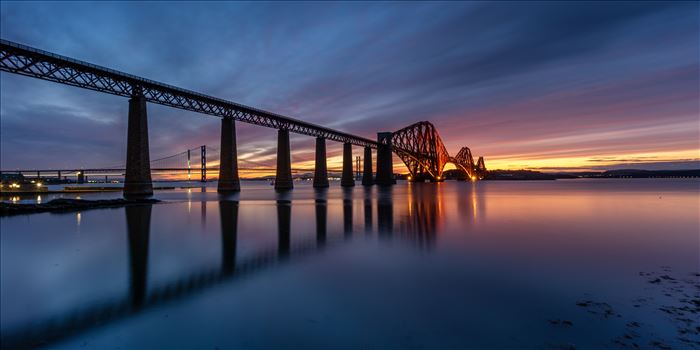 South Queensferry Sunset Panorama by Bryans Photos