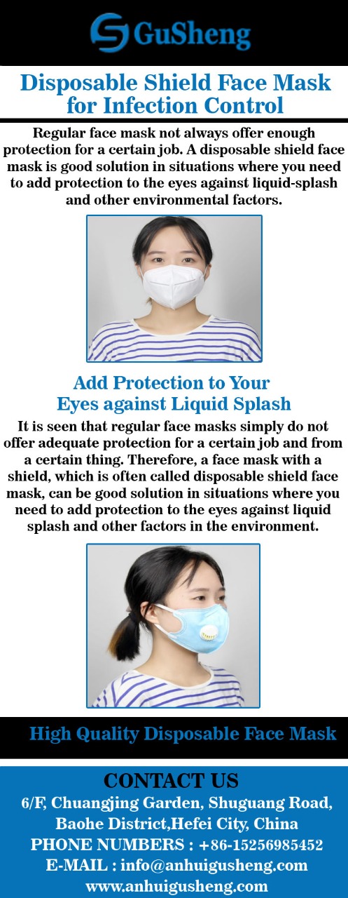 Disposable Shield Face Mask for Infection Control  by Anhuigusheng
