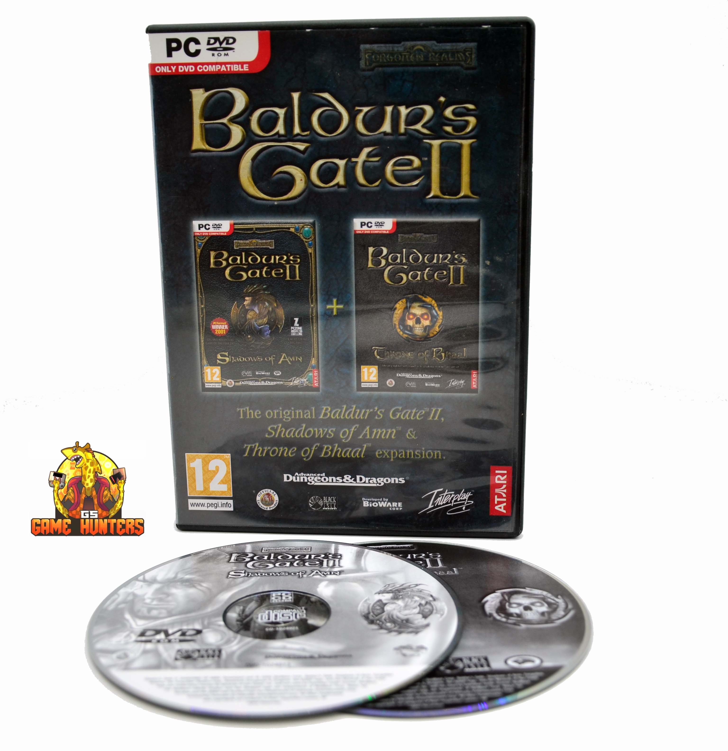 Baldur's Gate II Shadows of Amn & Throne oif Bhaal Expansion pack Case & Discs.jpg  by GSGAMEHUNTERS