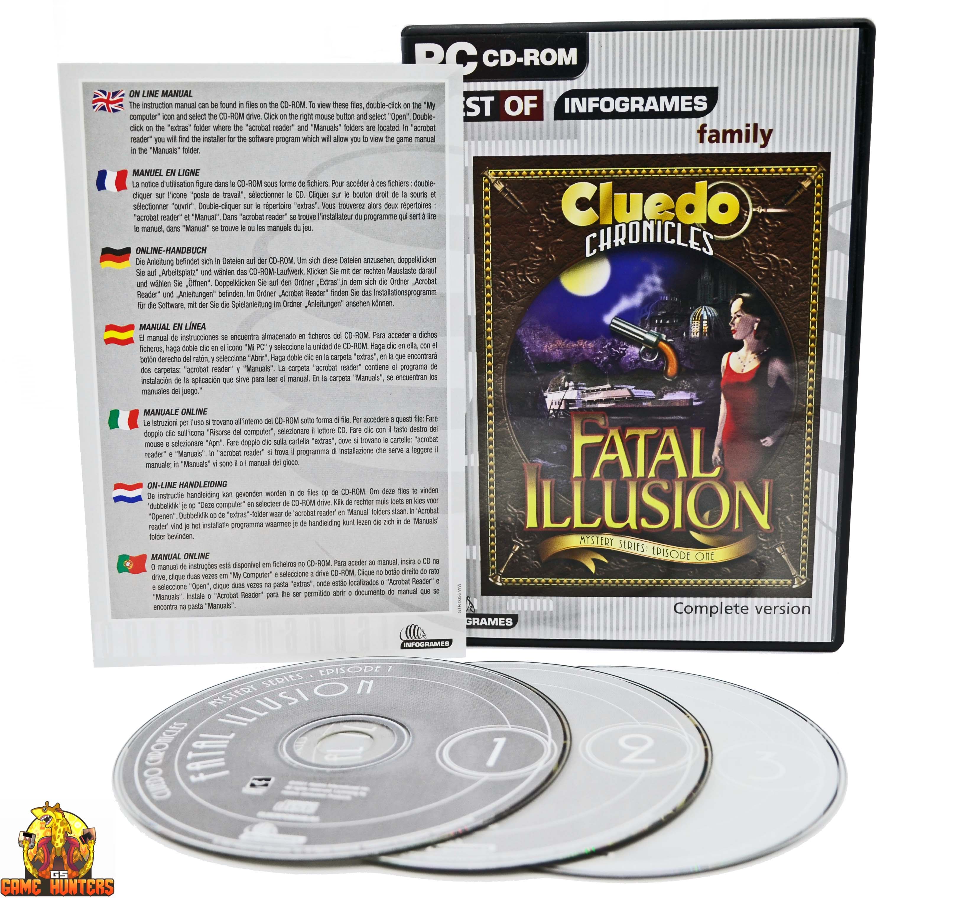 Cluedo Chronicles Fatal Illusion Case, Installation and on line manual access instructions & Discs.jpg  by GSGAMEHUNTERS