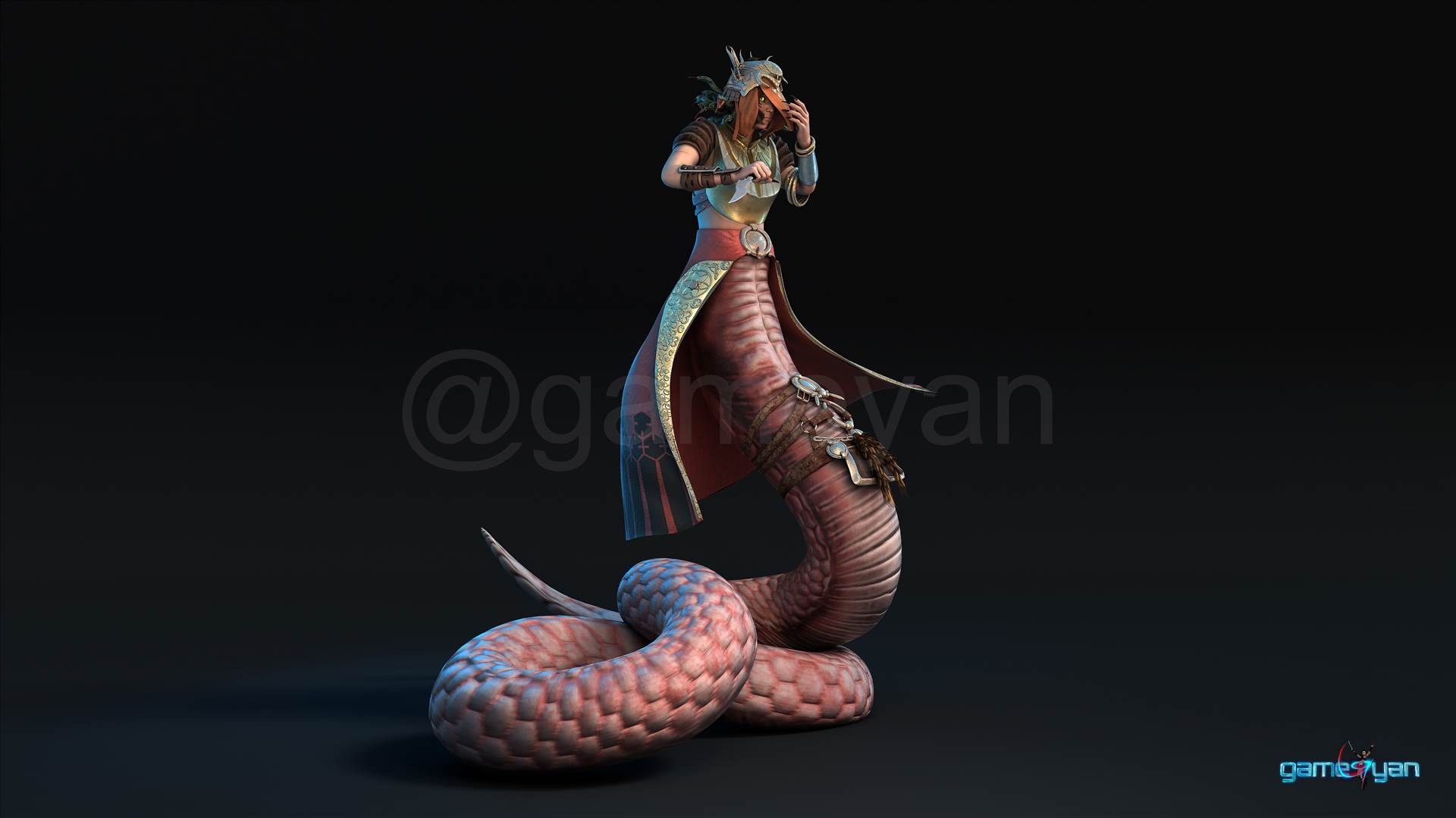 Stheno-LowPoly-Character (1) - Copy.jpg STHENO IS CONCEPT OF GORGON SISTERS. by gameyan