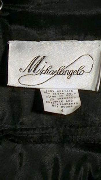 Michaelangelo black gown with straps sz 4.jpg - 