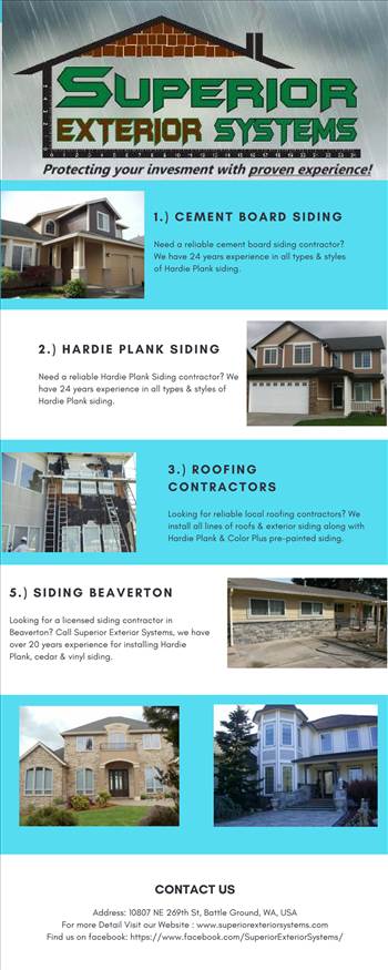 Superior Exterior Systems is a local elite preferred James Hardie siding company with extensive experience servicing in Portland, Vancouver WA. Call us today for information on how we can fix your siding, roofing, window or mold problems! For more Detail 
