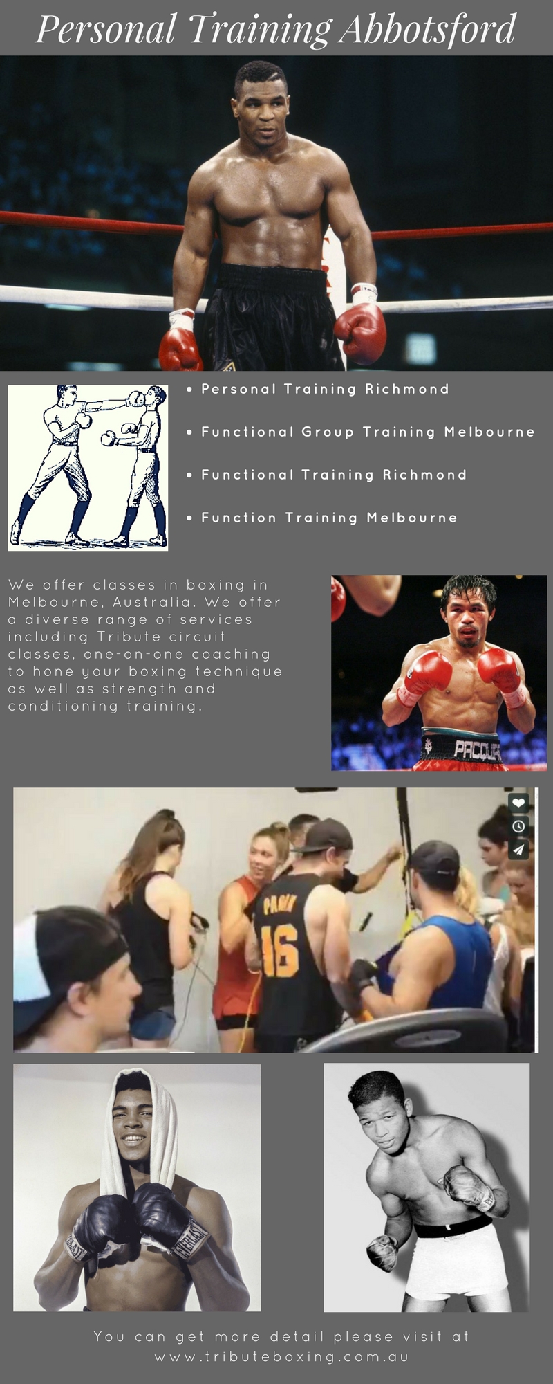 Personal Training Abbotsford Tribute Boxing & Fitness offers personal training in Abbotsford Melbourne, Australia. 
http://www.tributeboxing.com.au
 by TributeBoxing