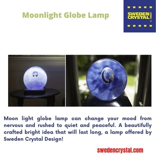 Moonlight globe lamp Create a relaxed environment with moonlight globe lamp. The light can make your room look cozy. For more details, visit:https://swedencrystal.com/moon-light-globe-lamp/

 by Swedencrystal1