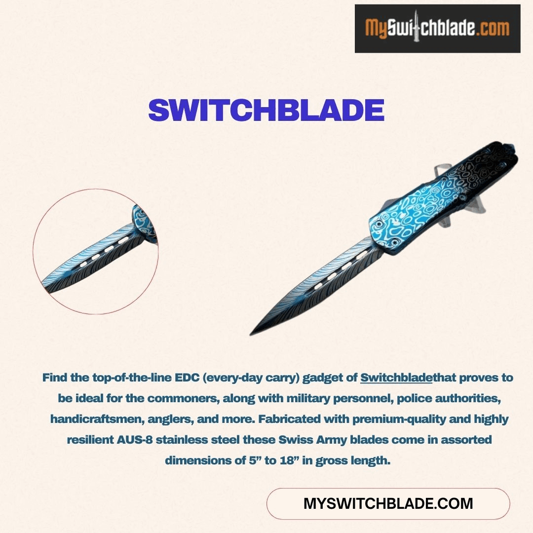 Switchblade Find the top-of-the-line EDC (every-day carry) gadget of Switchblade that proves to be ideal for the commoners, along with military personnel, police authorities. For more visit: https://www.myswitchblade.com/ by Myswitchblade