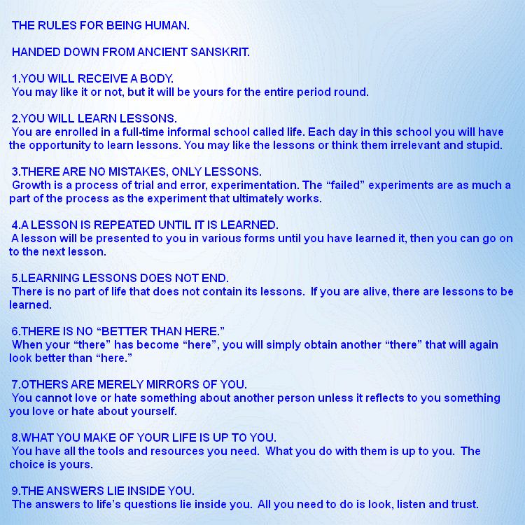 Rules for being human.jpg  by Mediumystics