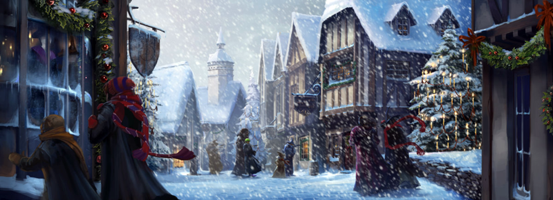 Hogsmeade_PM_B3C10M3-SnowyHogsmeadeWithRonHermioneAndInvisibleHarry_Moment.png  by Seductive Hogwarts Mule