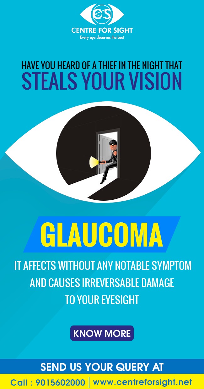 Steals Your Vision - Glaucoma It affects without any notable symptom and causes irreversible damage to your eyesight. by centreforsight