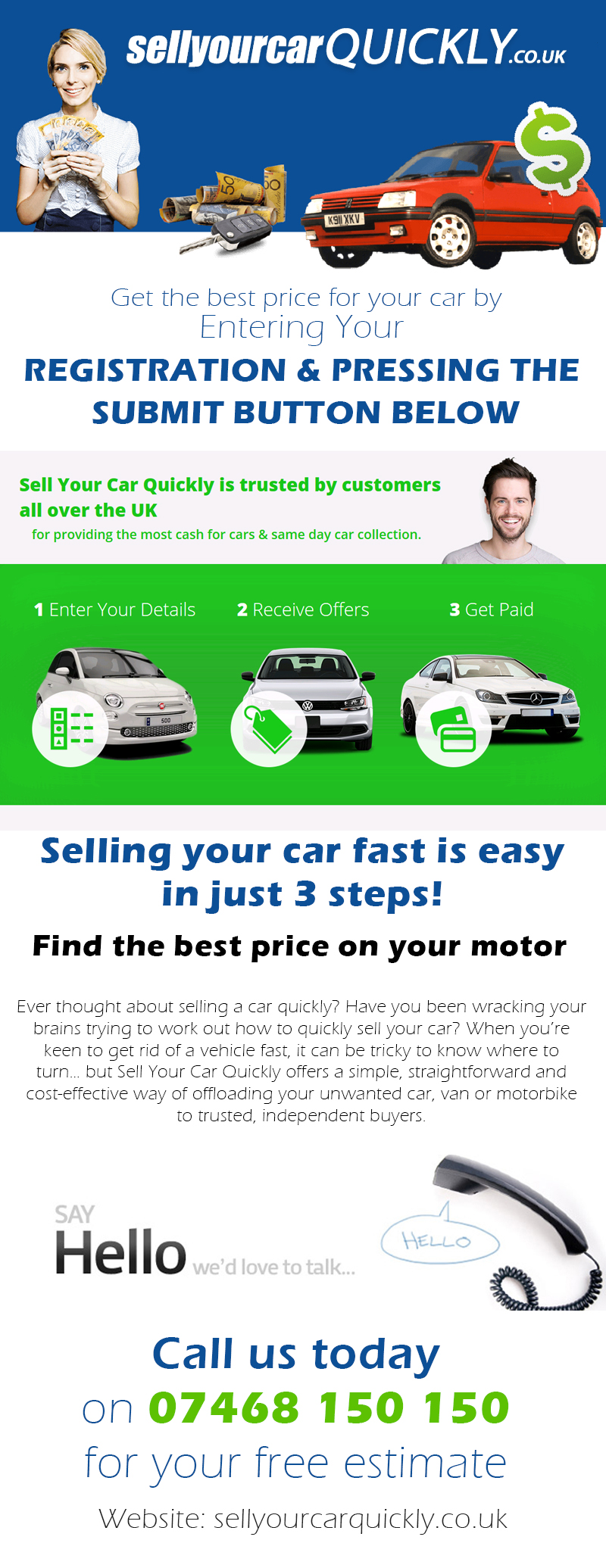 Sell Your Car Quickly I Wanna Sell My Car! Sell your old car quickly for cash and making it easy to sell for Scrap My Car drivers. Website: https://sellyourcarquickly.co.uk/ by sellyourcarquickly