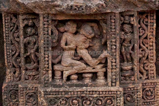Monuments: Sun Temple Konark, Orissa (India) Richly carved erotic sculptures at Konark Sun Temple near Bhubaneswar, Orissa, India.. by Anil Sharma Photography