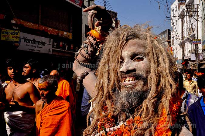 Culture- Naga Sadhu’s (India) A Naga Sadhu wearing Rudrakash beat mala in Varanasi. by Anil Sharma Photography