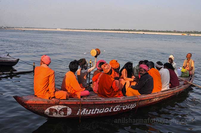 Culture- Naga Sadhu’s (India) A group of Naga Sadhu's on a Boat returning to their camps at Varanasi. by Anil Sharma Photography
