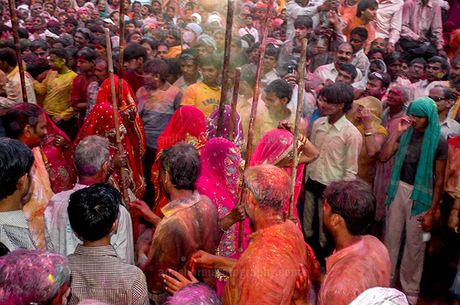 Festivals- Lathmaar Holi of Barsana (India) Large number of people gathered to celebrate Lathmaar Holi at Barsana, Mathura, Uttar Pradesh, India. by Anil Sharma Photography