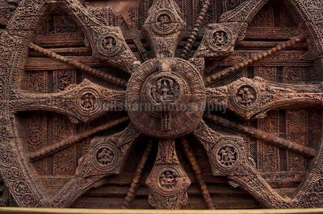 Monuments: Sun Temple Konark, Orissa (India) One of the highly ornate carved wheels of Sun temple at Konark, Orissa, India. by Anil Sharma Photography